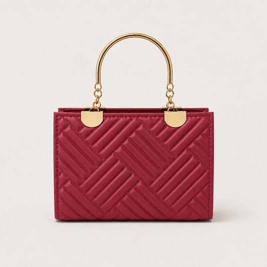 COACH - Herringbone Red Top Handle Bag