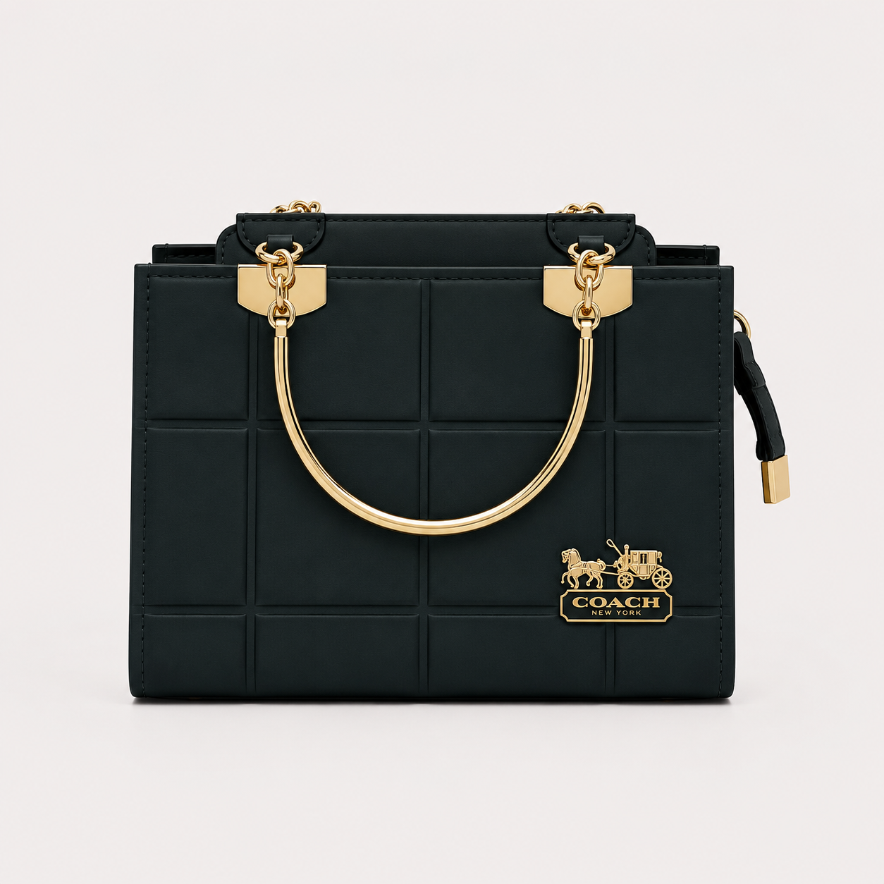 COACH - Grid Black Top Handle Bag