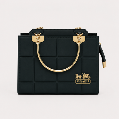 COACH - Grid Black Top Handle Bag