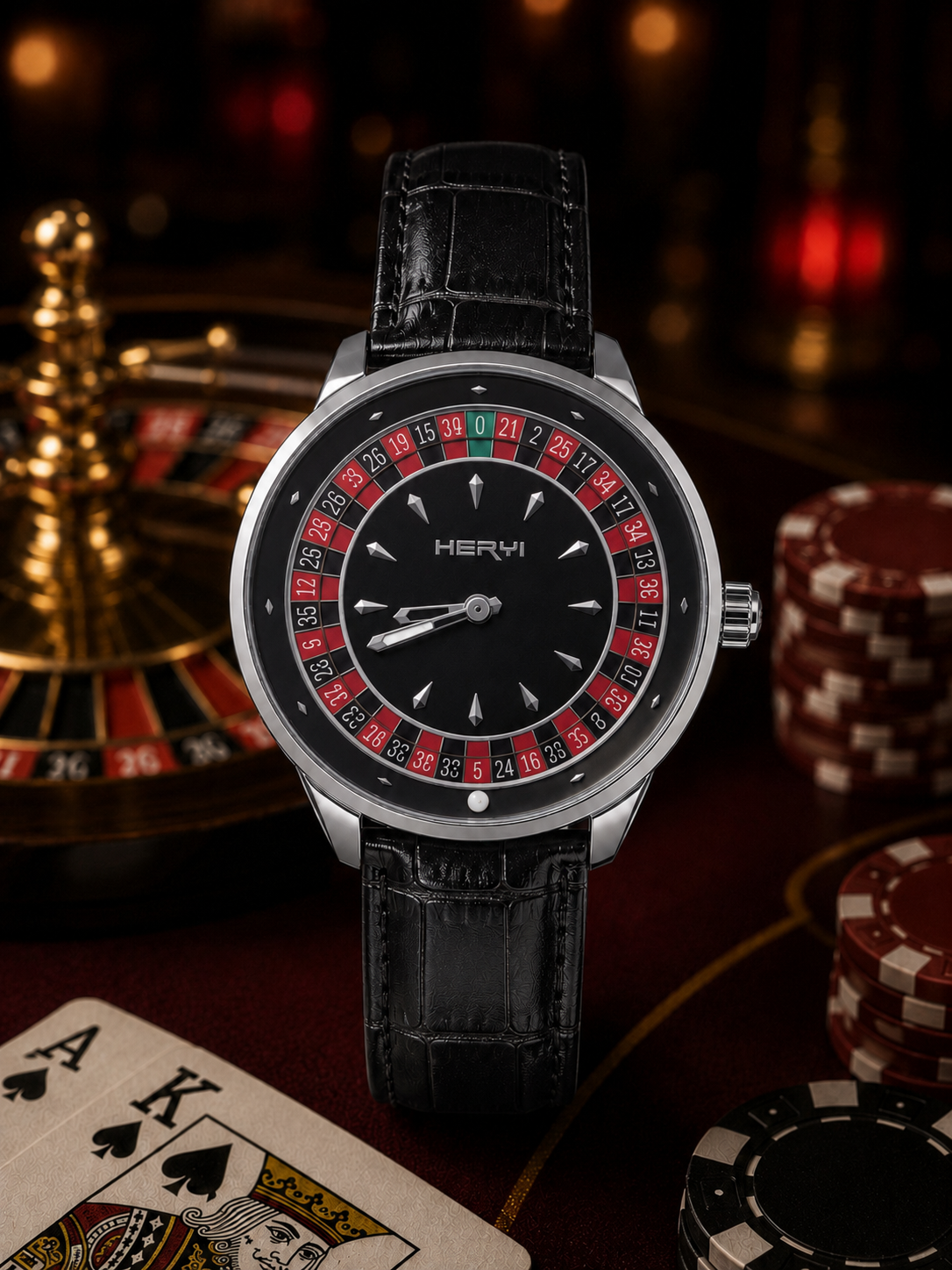 HERYI - Moving Casino Leather Watch