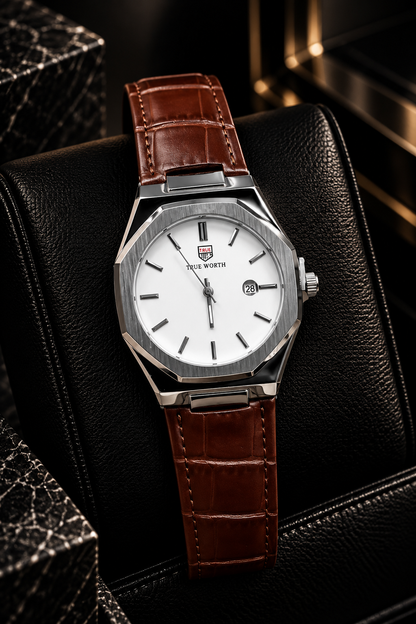 TRUE WORTH DATE STRAP WATCH