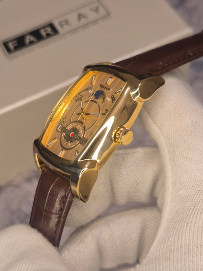 Vintage Tank Leather Strap Watch