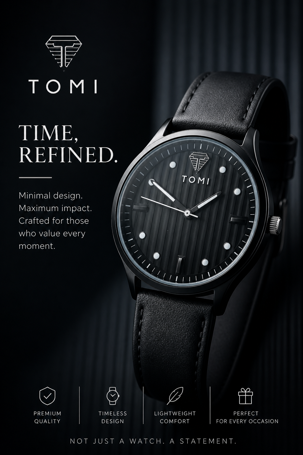 Tomi Leather Strap Watch