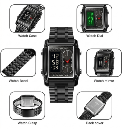 RETRO FURTURISTIC DUAL DISPLAY WATCH