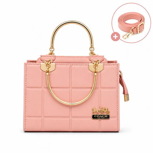 COACH - Grid Pink Top Handle Bag