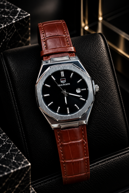 TRUE WORTH DATE STRAP WATCH