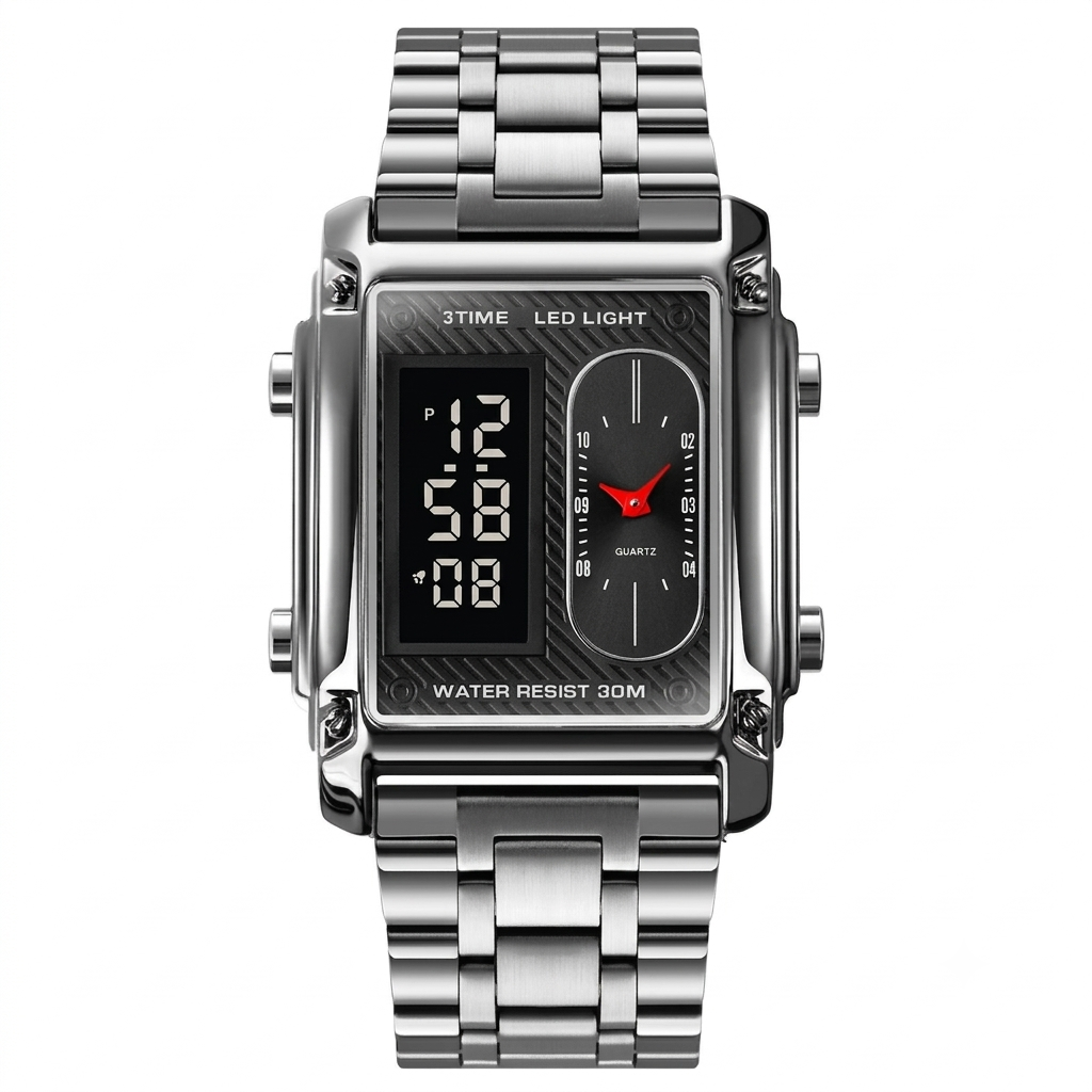 RETRO FURTURISTIC DUAL DISPLAY WATCH