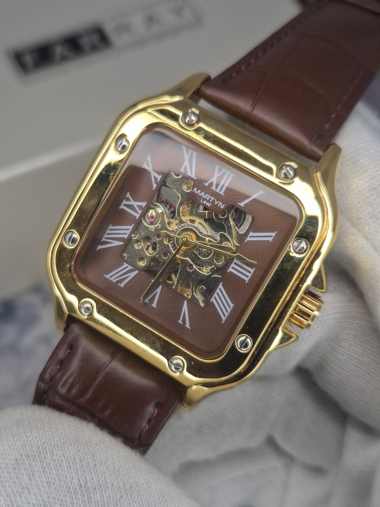 MARTYN LINE - Automatic Skeleton Leather Watch