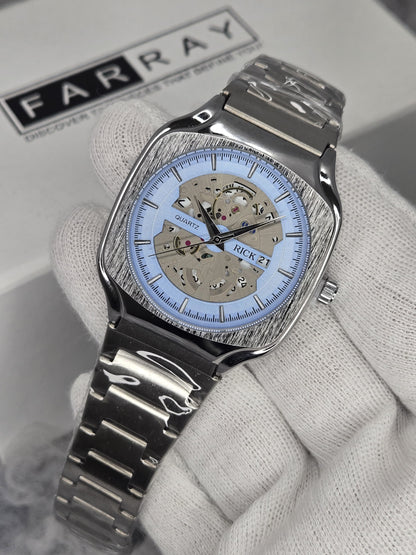RICK Skeleton Design Date Watch