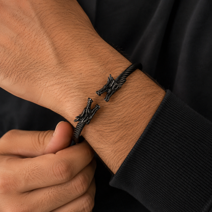 Oriental Dragon Black Cuff
