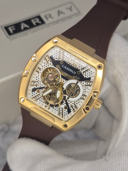 Casirui Automatic Skeleton Strap Watch