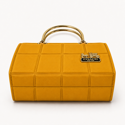 COACH - Grid Mustard Top Handle Bag