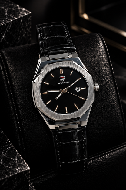 TRUE WORTH DATE STRAP WATCH