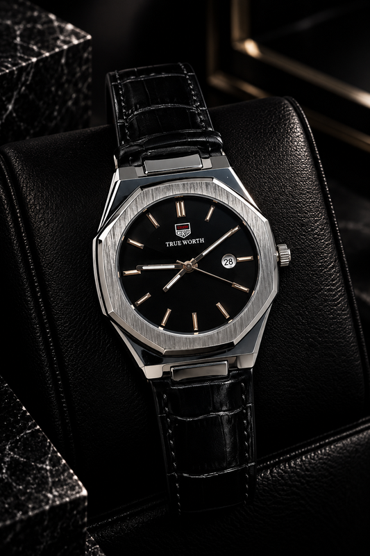 TRUE WORTH DATE STRAP WATCH