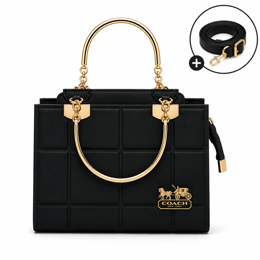 COACH - Grid Black Top Handle Bag