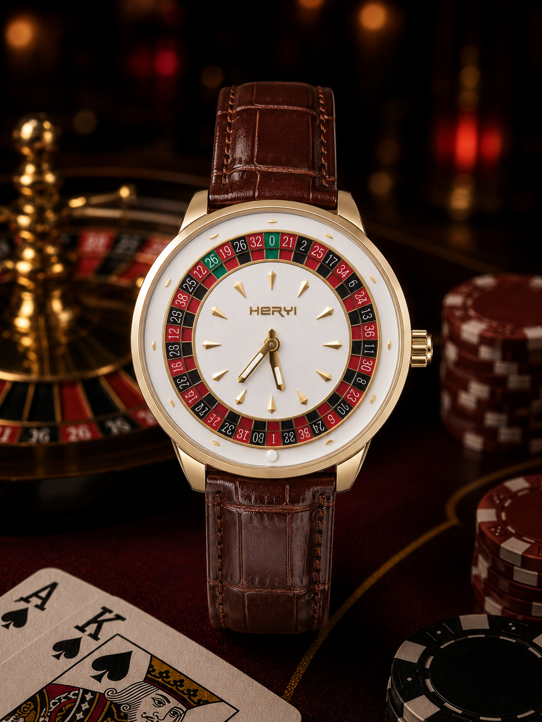 HERYI - Moving Casino Leather Watch
