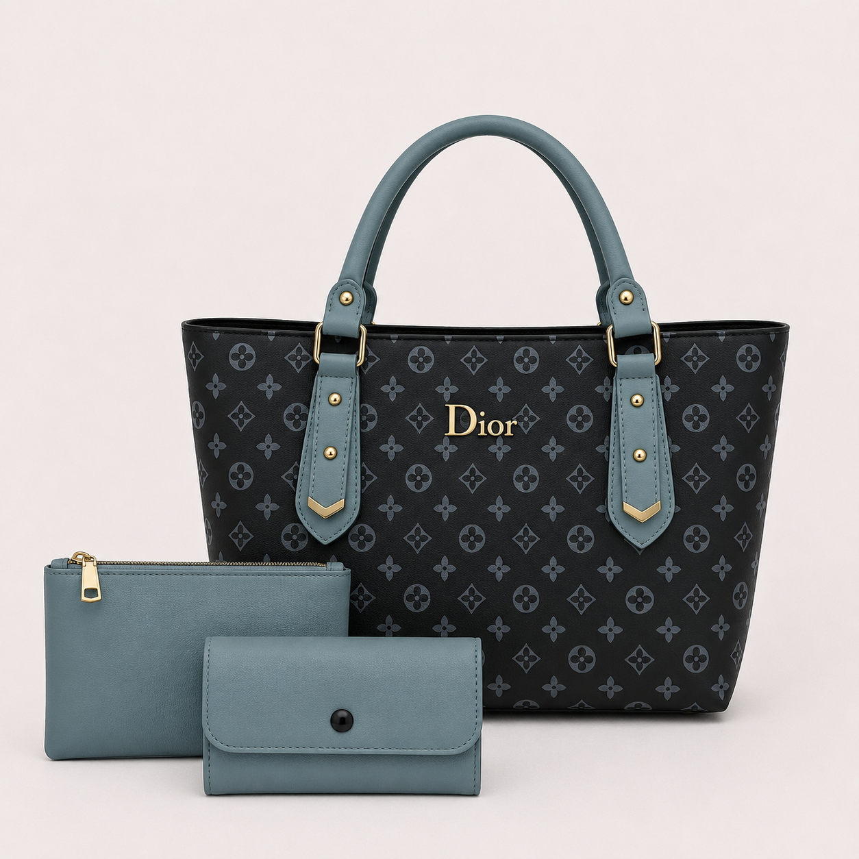 DIOR - 3-in-1 Black Grey Tote Bag