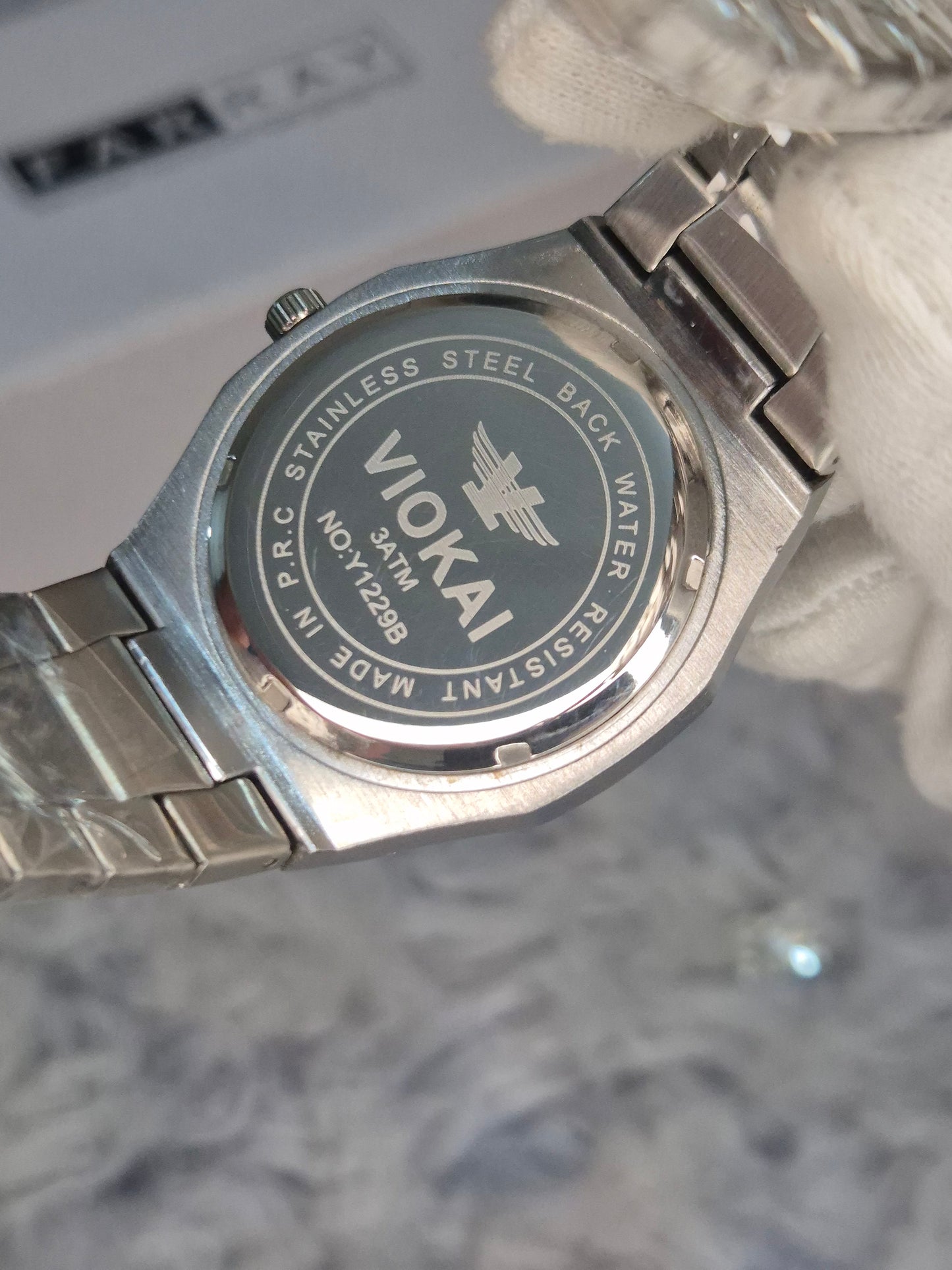 Arabic Marble Steel Chain Watch