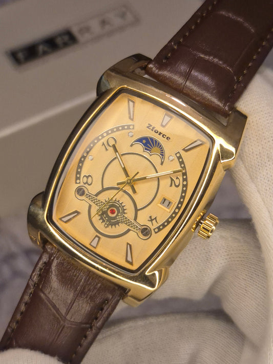 Vintage Tank Leather Strap Watch