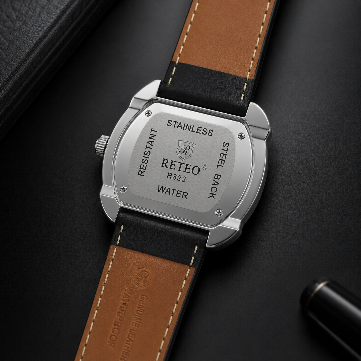 RETEO - METALLIC CASE STRAP WATCH