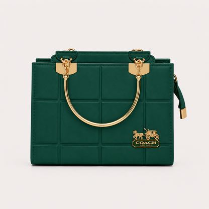 COACH - Grid Green Top Handle Bag
