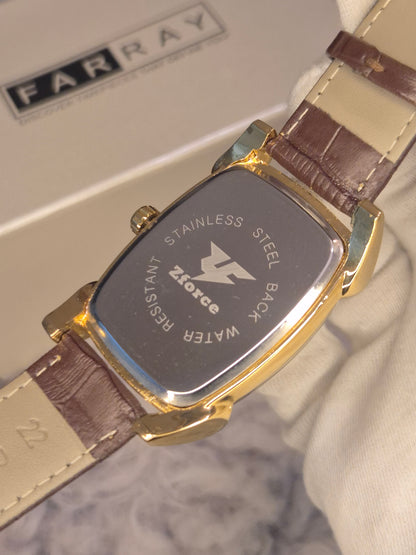Vintage Tank Leather Strap Watch